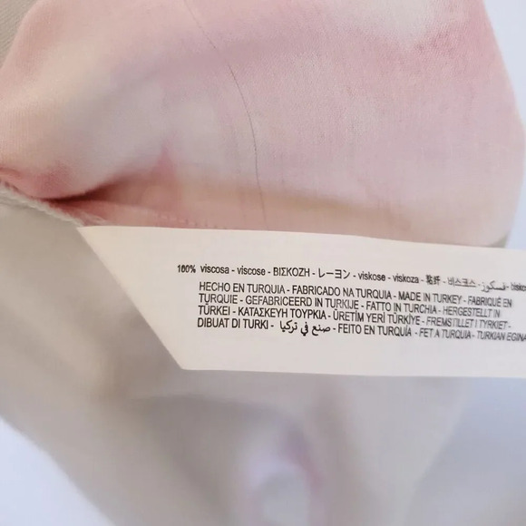 ZARA WOMAN TIE-DYE DRESS Size Medium Pink Blue FLOWING MIDI STRAPPY SATIN Summer - Picture 13 of 16